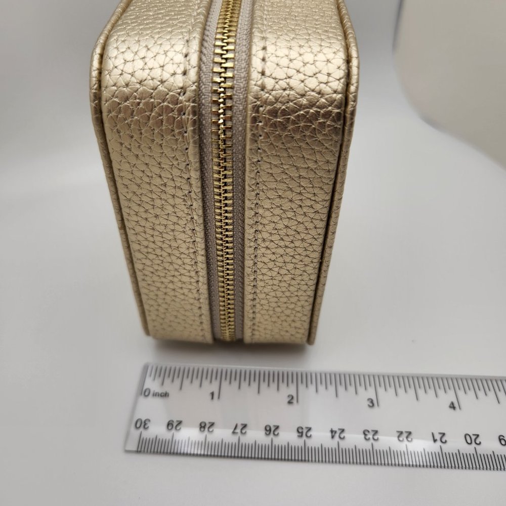 Leather Travel Jewelry Box by Italian Designer Campo Marizo - Gold - Picture 7 of 10